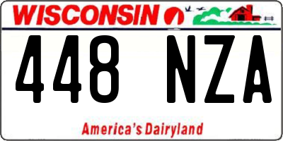 WI license plate 448NZA