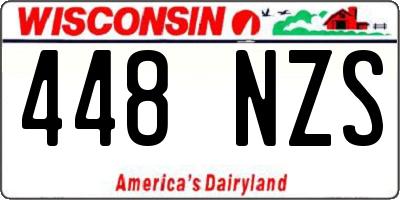 WI license plate 448NZS