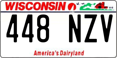 WI license plate 448NZV