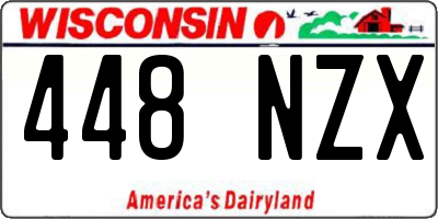 WI license plate 448NZX
