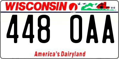 WI license plate 448OAA