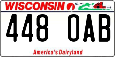 WI license plate 448OAB