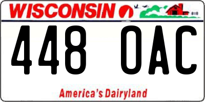 WI license plate 448OAC