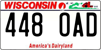 WI license plate 448OAD