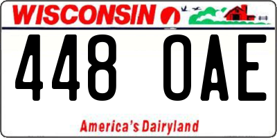 WI license plate 448OAE