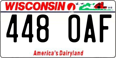 WI license plate 448OAF