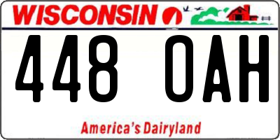 WI license plate 448OAH