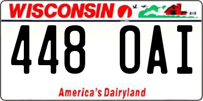 WI license plate 448OAI