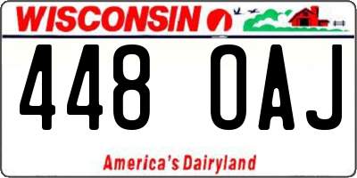 WI license plate 448OAJ