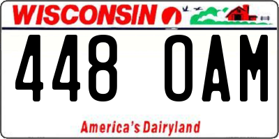 WI license plate 448OAM