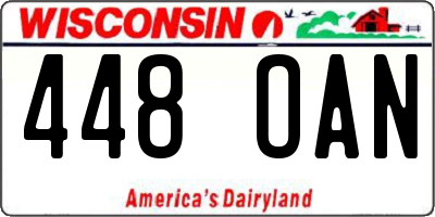 WI license plate 448OAN