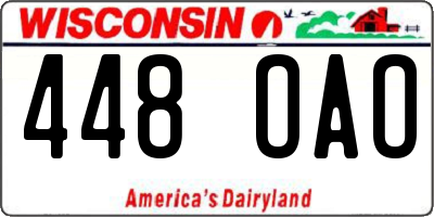 WI license plate 448OAO