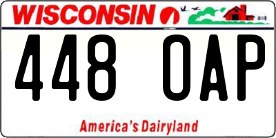 WI license plate 448OAP