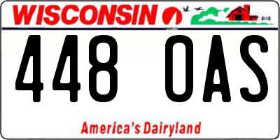 WI license plate 448OAS