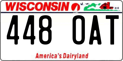 WI license plate 448OAT