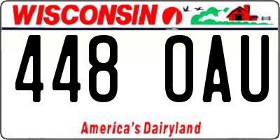 WI license plate 448OAU