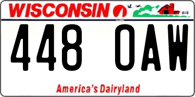 WI license plate 448OAW