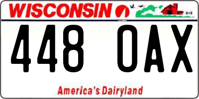 WI license plate 448OAX
