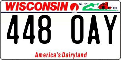 WI license plate 448OAY