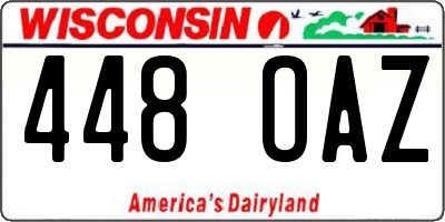WI license plate 448OAZ