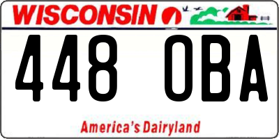 WI license plate 448OBA