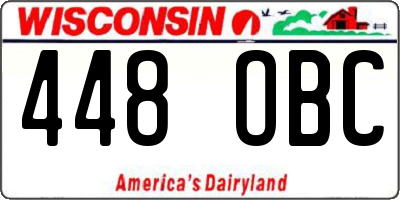 WI license plate 448OBC