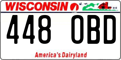 WI license plate 448OBD