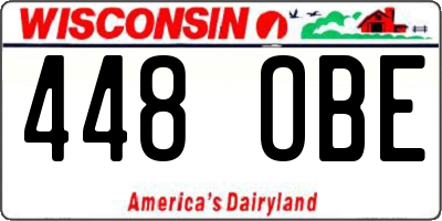 WI license plate 448OBE