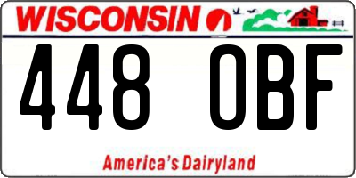 WI license plate 448OBF