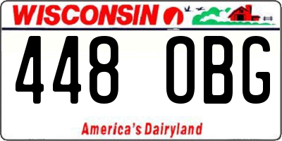 WI license plate 448OBG