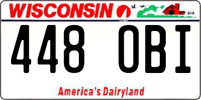 WI license plate 448OBI
