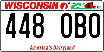 WI license plate 448OBO