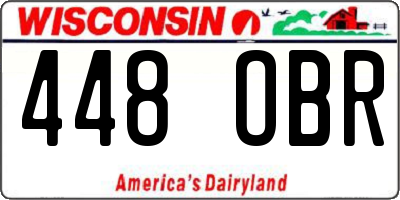 WI license plate 448OBR