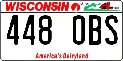 WI license plate 448OBS