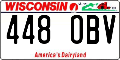 WI license plate 448OBV