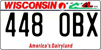 WI license plate 448OBX
