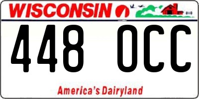 WI license plate 448OCC