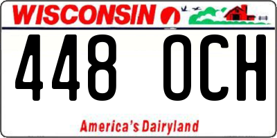 WI license plate 448OCH