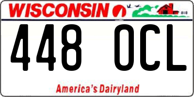 WI license plate 448OCL