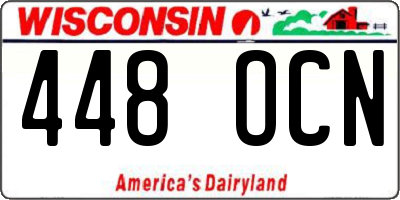 WI license plate 448OCN