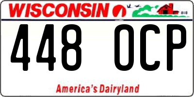 WI license plate 448OCP