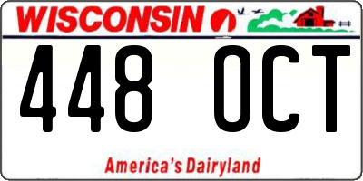 WI license plate 448OCT