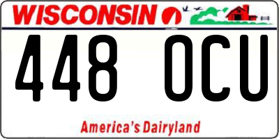 WI license plate 448OCU