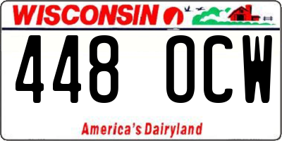 WI license plate 448OCW