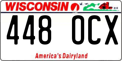 WI license plate 448OCX
