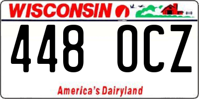 WI license plate 448OCZ