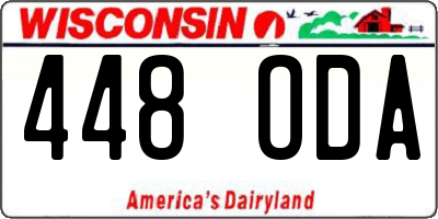 WI license plate 448ODA