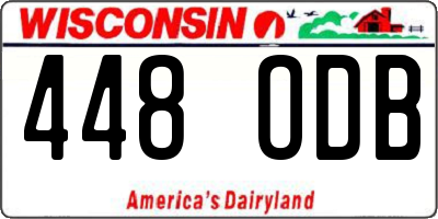 WI license plate 448ODB