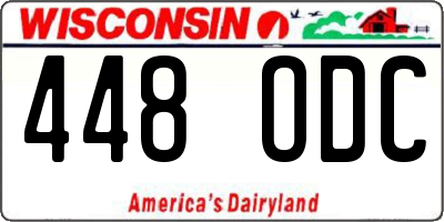 WI license plate 448ODC