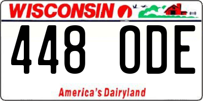 WI license plate 448ODE